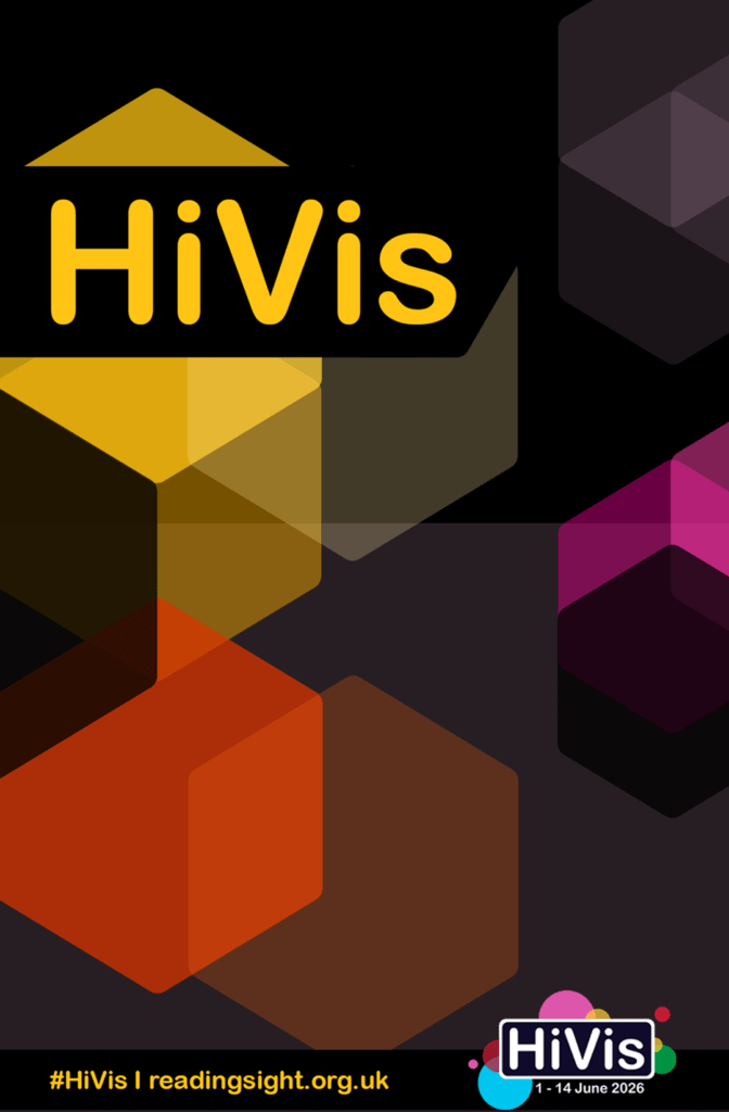 HiVis 2026 letterhead template with a colourful frame at the top, left and right sides, and HiVis2026 logo at the bottom.